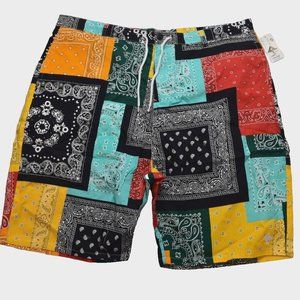 Lifted Research Group Mens LRG Strictly Roots Bandana Woven Shorts New Size 44